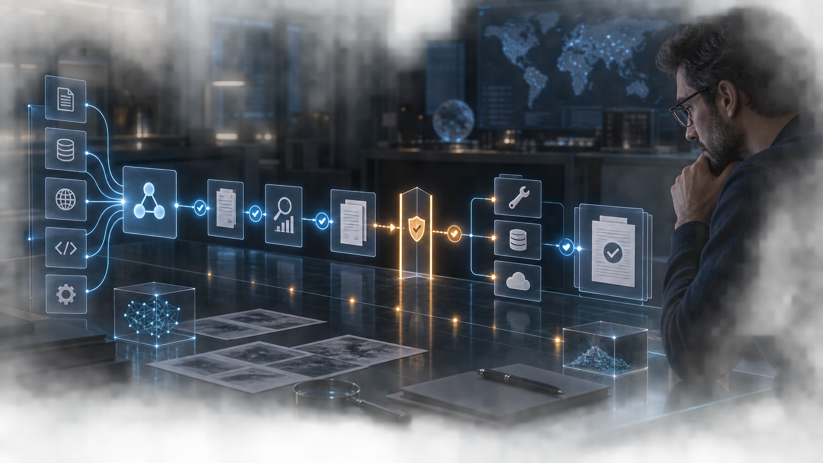An AI agent evaluated through human controls and verification checkpoints